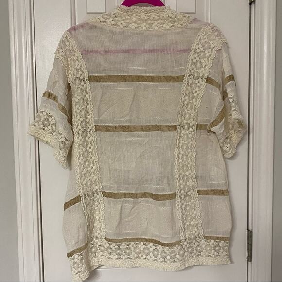 SOFT SURROUNDINGS • Cream Fringe Saturday Stroll Tunic Top - Picture 7 of 7